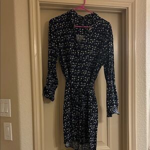 GAP Navy  Floral Long Sleeve Dress